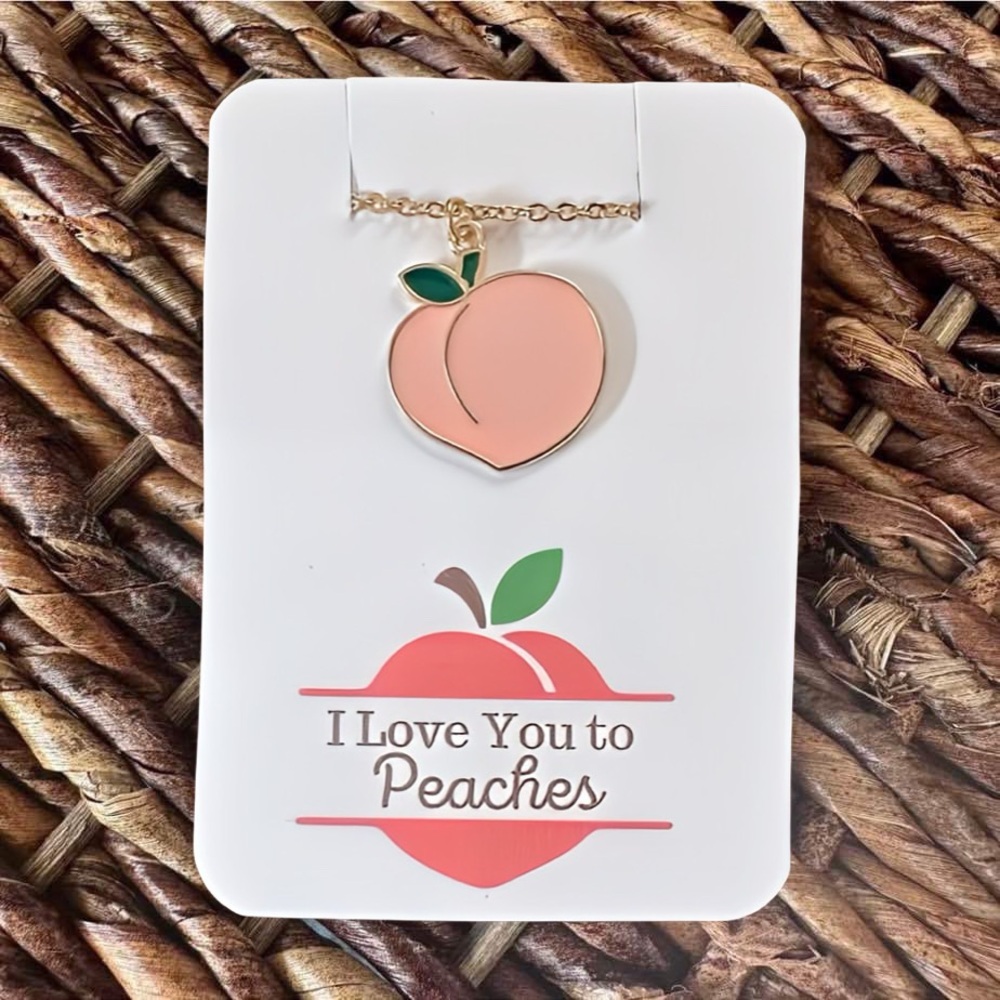 "I Love You to PEACHES" New Handmade Gold-Tone Necklace